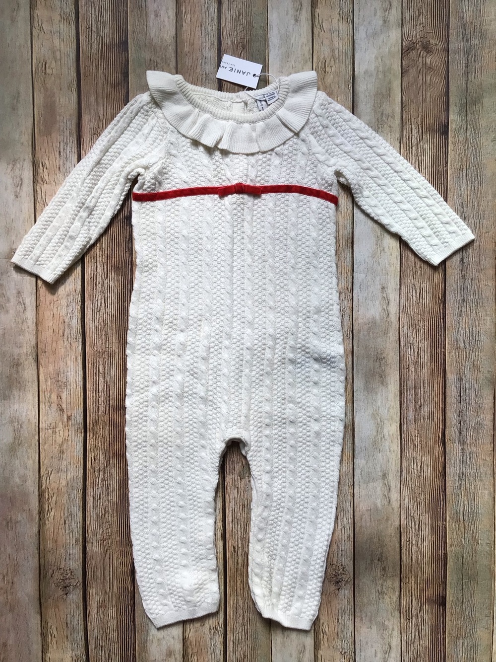 NWT Janie and Jack Cable Knit Sweater Romper